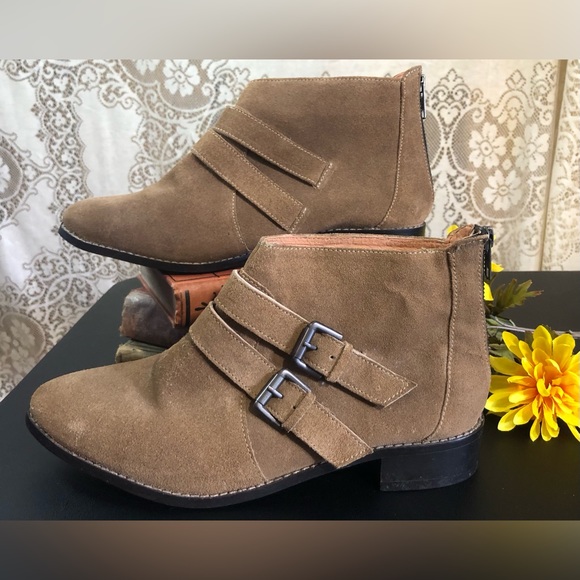 Eight Second Angel Bailey Double Buckle Bootie cowgirl western Boots suede 9.5 - Picture 4 of 9